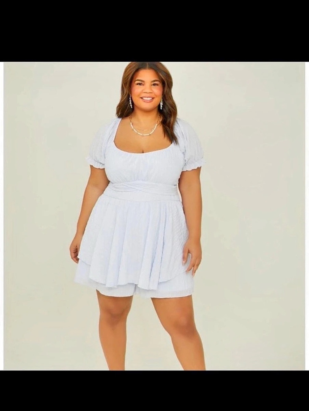 Arula Mini Puff Sleeve Dress/shorts in White